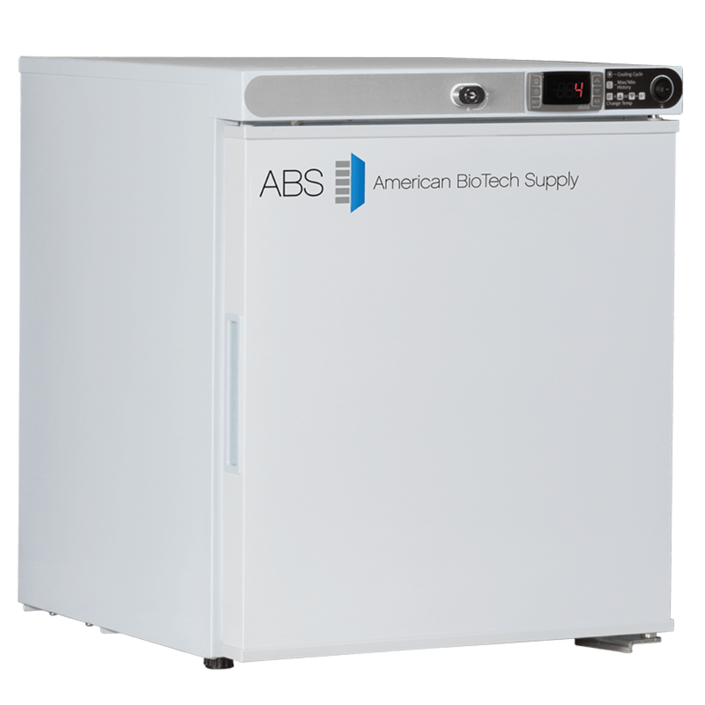 The ABS 1 cu. ft. Solid Door Countertop Laboratory Refrigerator is a compact, laboratory-grade solution designed for precise and reliable cold storage in Med Spas, IV therapy settings, and medical wellness practices.