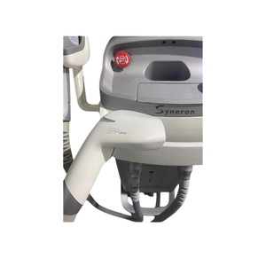 2014 Syneron Candela Elos Plus Close-up of handpiece with red activation button