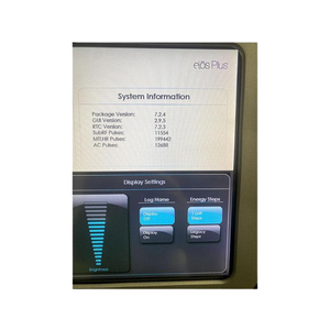 2014 Syneron Candela Elos Plus touchscreen displaying system information and pulse counts