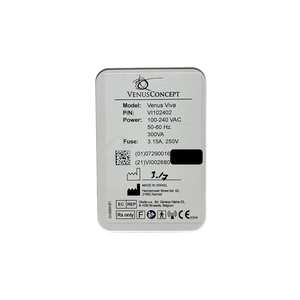 2017 Venus Viva serial number view showing the rear label with model, power rating, and manufacturer information