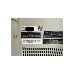 2018 BTL Exilis Ultra360 Femme serial number view showing the rear panel with barcode label, QR code, and warning information
