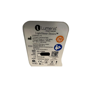 2018 Lumenis Desire XC_HS805_HS1060_ET serial number view showing the rear label with model, safety certification icon, and manufacturer information