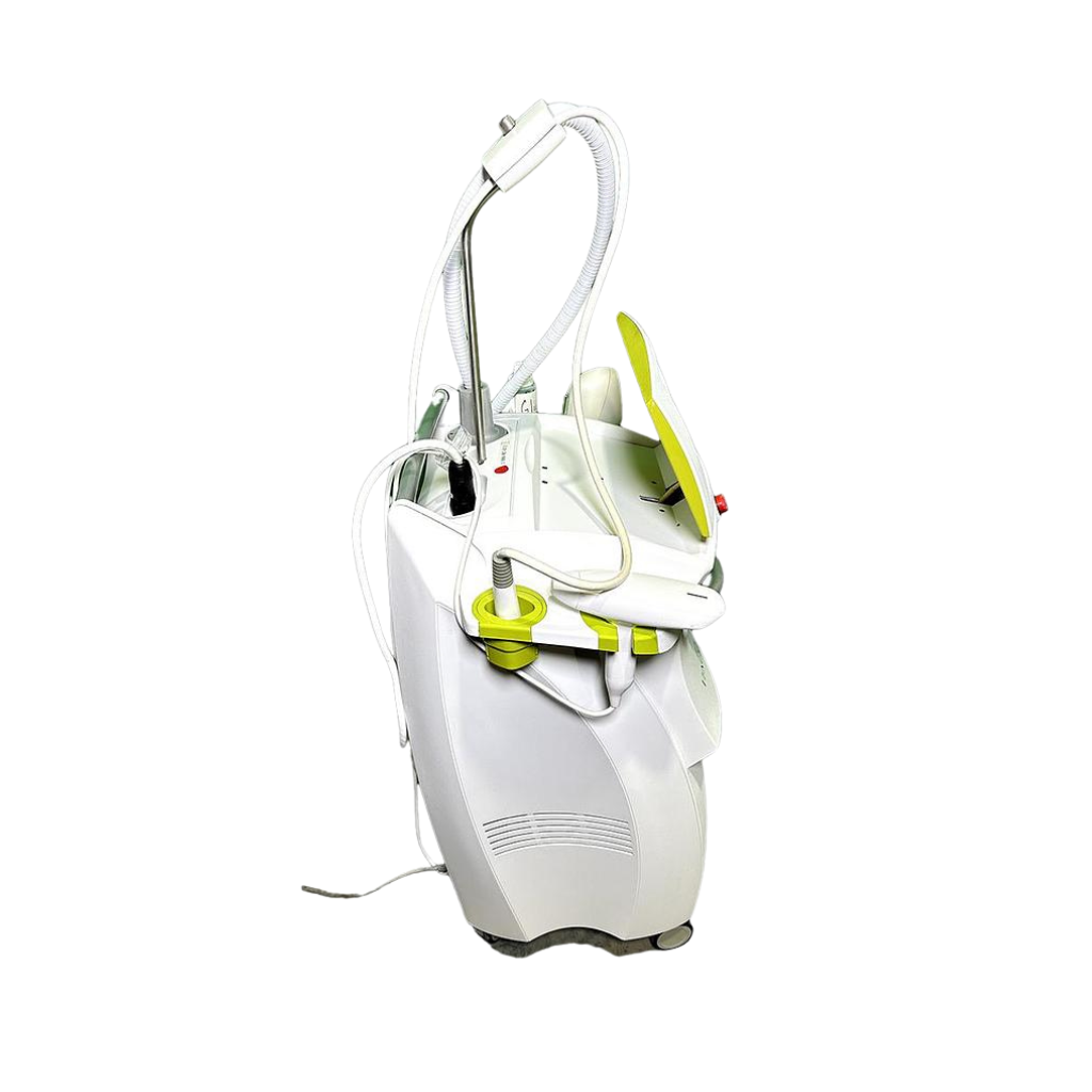 2018 Venus Versa right side view showing the upright body with handpiece holders and rolling base