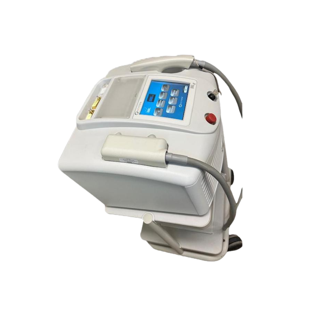 2019 Sciton BBLS ST2 Forever Young side view showing the compact body with display screen and handpiece cable attached