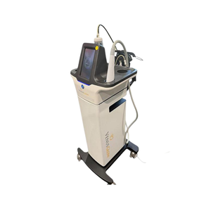 2019 Venus Glow left side view showing the upright body with handpiece cable and rolling base