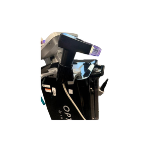 Close-up of InMode Optimas Pre-Owned (2020) handpiece holder and applicator mounted on the console