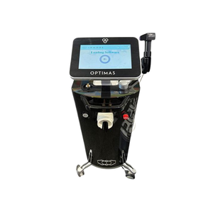 Front view of pre-owned 2020 InMode Optimas multi-application platform with touchscreen and handpiece holder