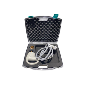 2020 Alma Accent Prime attachments view 2 showing an open black carrying case with a handpiece, cable, and applicator head