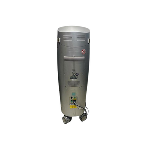 2020 Alma Accent Prime back view showing the upright cylindrical body with rear panel and rolling base