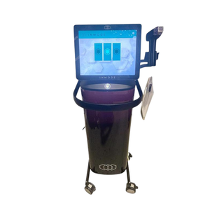 InMode Empower RF aesthetic treatment system on a wheeled stand, featuring a large touchscreen display and multiple treatment handpiece attached to the side.