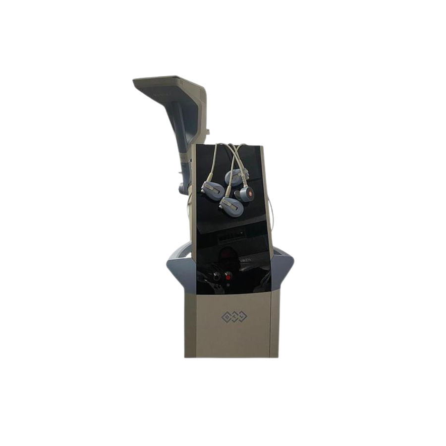 2022 BTL Emface screen view showing the display screen with treatment applicators attached above the base unit
