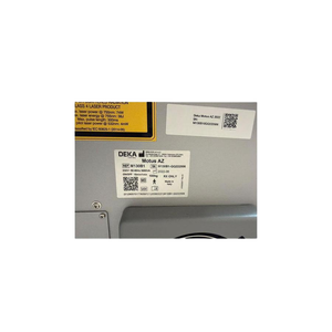 2022 DEKA Motus AZ serial number view showing the rear panel with manufacturer label, QR code, and warning information