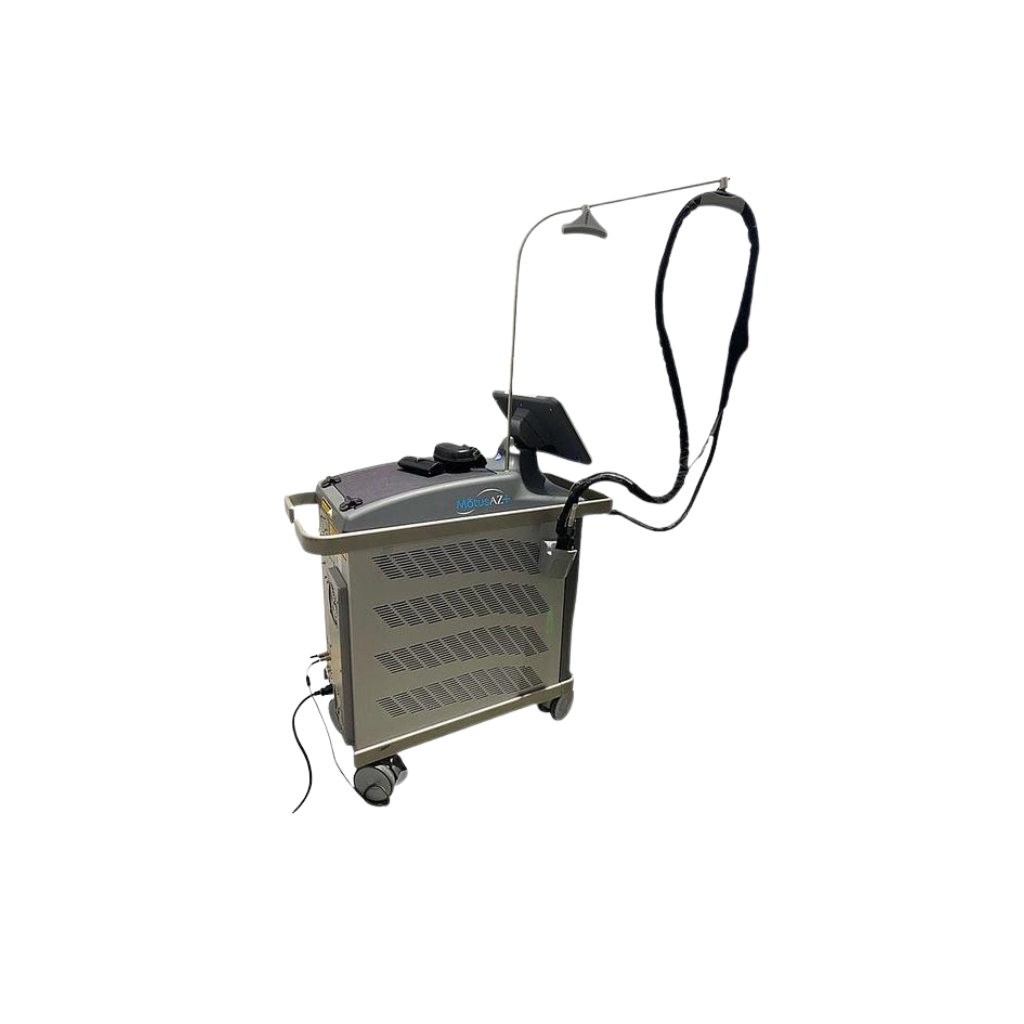 2022 DEKA Motus AZ+ right side view showing the compact body with handpiece cable and rolling base