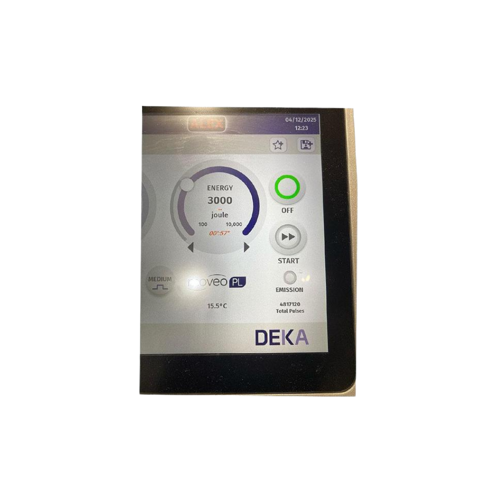 2022 DEKA Motus AZ+ screen view showing the display screen with power dial graphic and mode settings