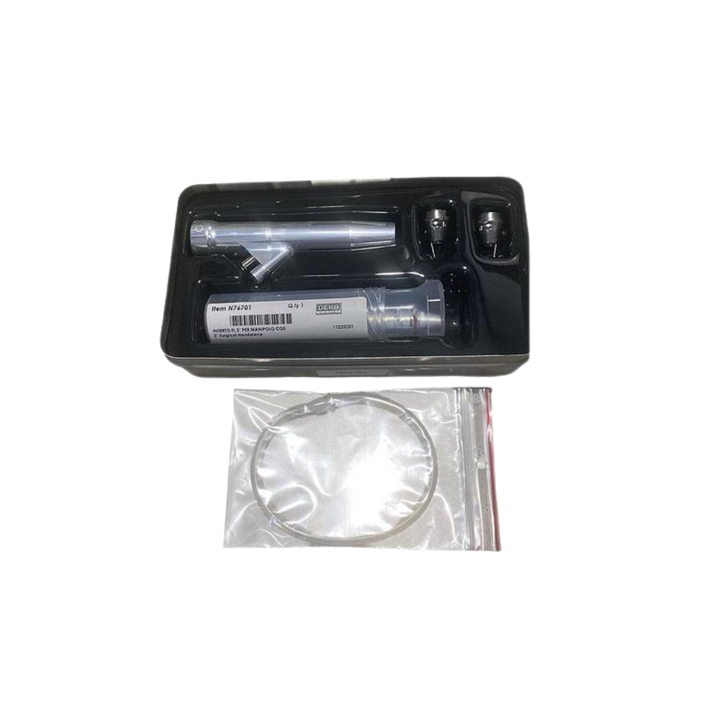 2022 DEKA SmartXide Tetra attachments view 3 showing a black carrying case with a probe and a bagged tube