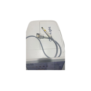 2022 Lumenis Stellar M22 OptiLight cables view showing the connector panel with cable attached to the OptiLight handpiece head