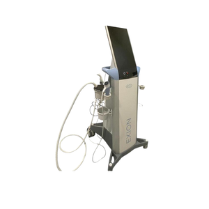 2023 BTL EXION right side view showing the upright body with display screen, handpiece cables, and rolling base