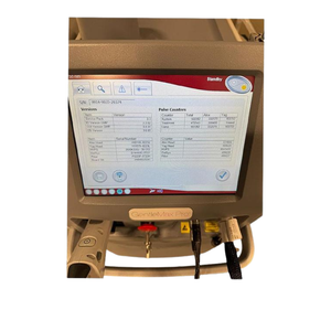 2023 Candela GentleMaxPro screen showing pulse counts, serial number and versions