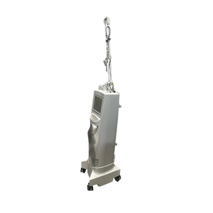 2024 Lumenis AcuPulse Co2 Laser left side view showing the upright body with articulated arm extended upward and rolling base