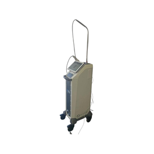 2024 Sciton mJoule with Moxi left side view showing the upright body with handpiece cable and rolling base