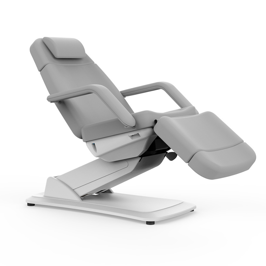 Side View of Treatment Chair Bed Light Grey (2221D)