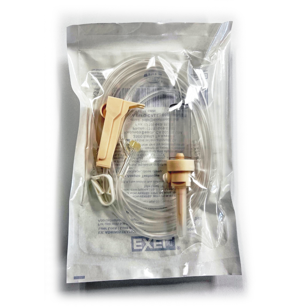 Exel IV Administration Set, 15 drops/mL Luer Lock/Slip With Dual Clamp -  Medical Spa Supply