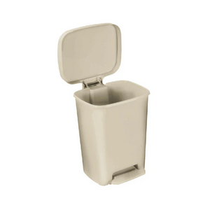 Brewer 25266 52 Quart Rectangular Plastic Waste Can Side View-Beige