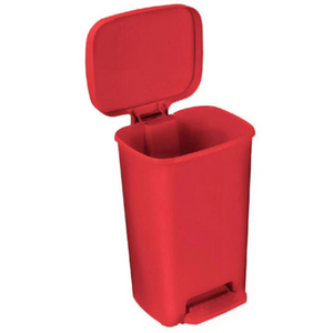 Brewer 25266 52 Quart Rectangular Plastic Waste Can Side View-Red