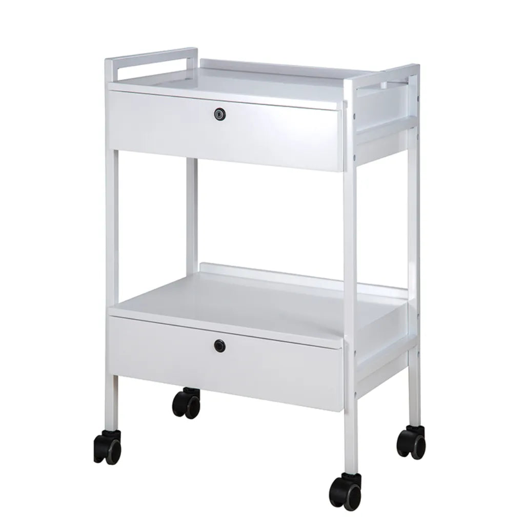 2 Shelf Med Spa Esthetician Cart with 2 Locking Drawers (1019)