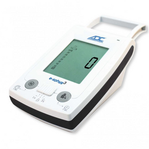 ADC 9003K-MCC1 is a clinical-grade e-sphyg™ 3+ digital blood pressure momonitor with a white background