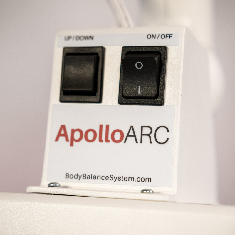 Body Balance System Apollo ARC red light therapy system showing a close up view of the control system.