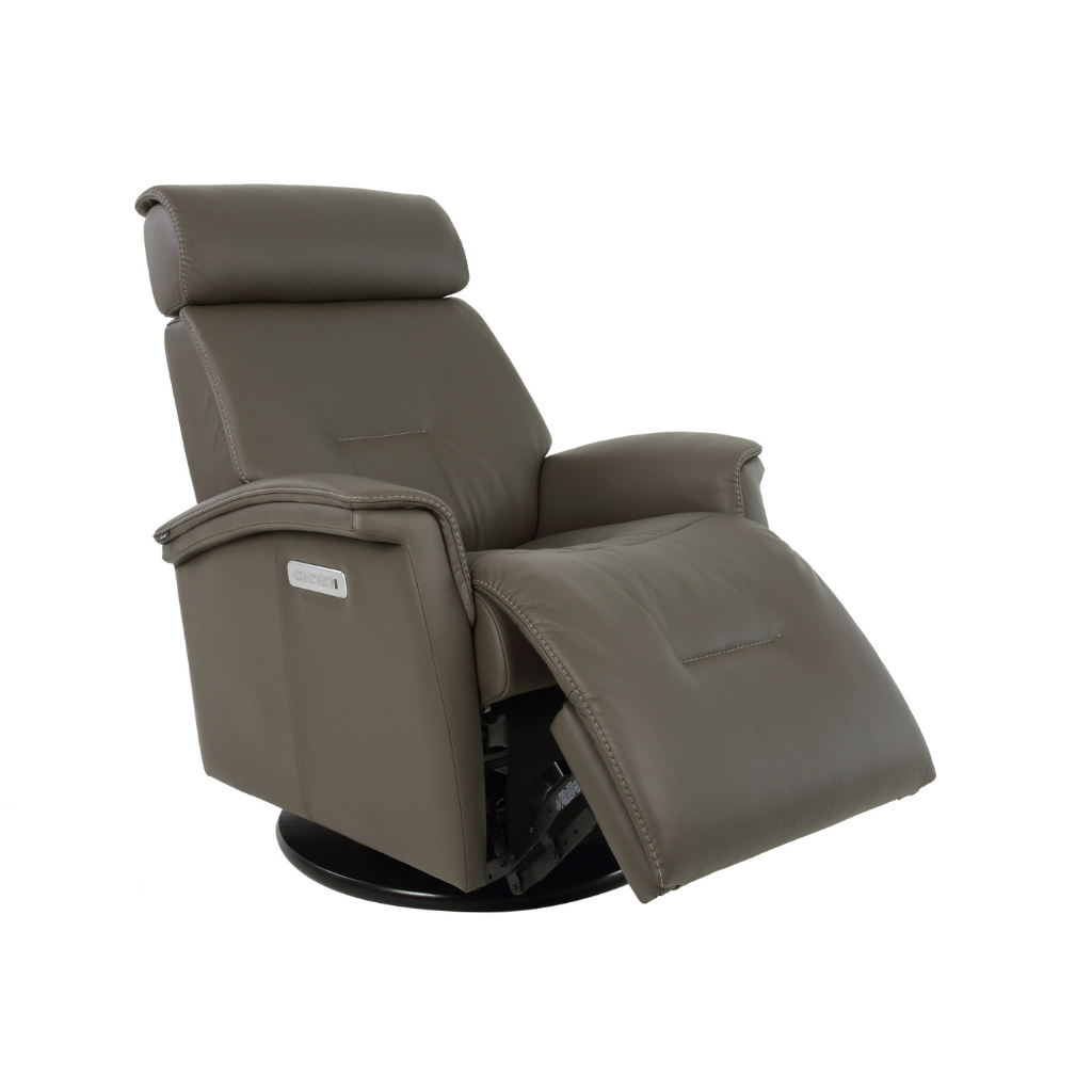 Aurora IV Therapy Chair with Graphite upholstery in a partially reclined position