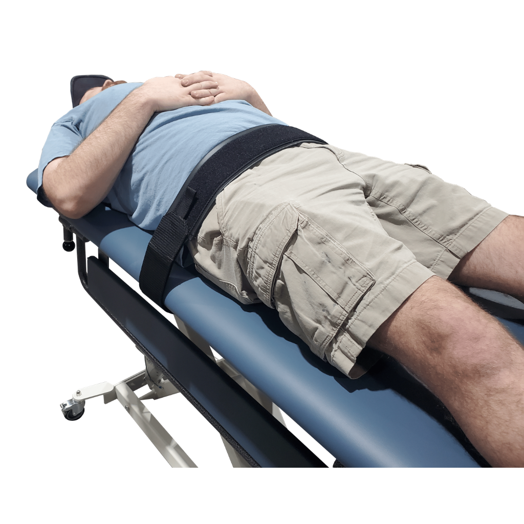 Bar Activated Treatment Table AM-BA300 illustrating patient positioning.