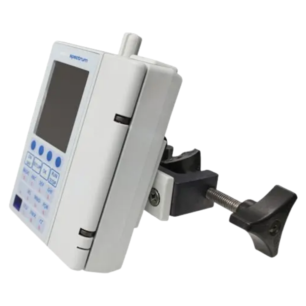 Baxter Sigma Spectrum IV Pump shown with a clamp