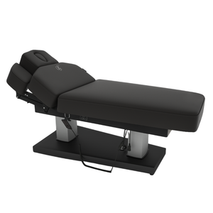 Black Bellezi Velvet Evo Pro medical wellness table on a white background
