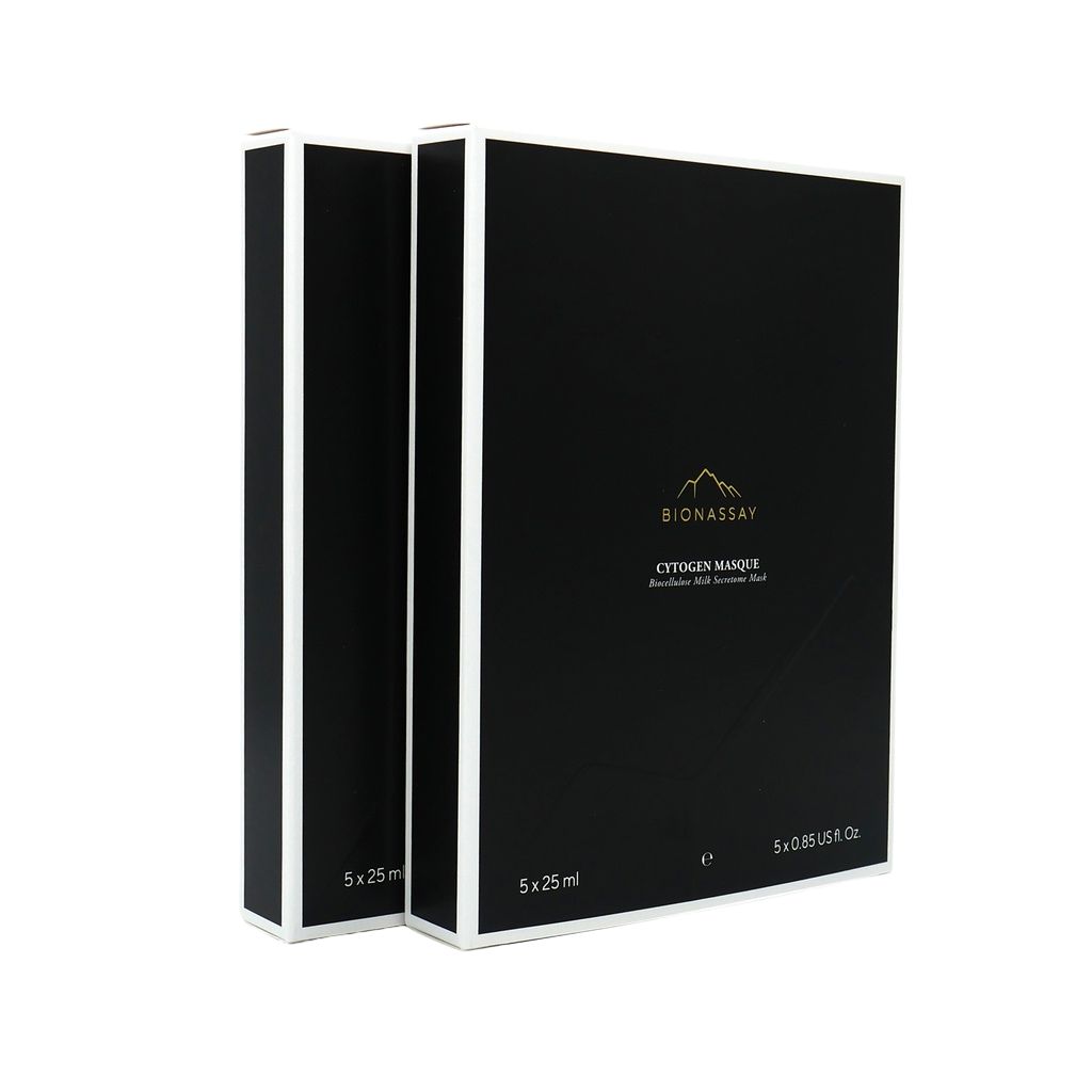 The Bionassay Cytogen Masques are advanced biocellulose recovery masks designed to support skin healing and comfort following professional aesthetic treatments. 