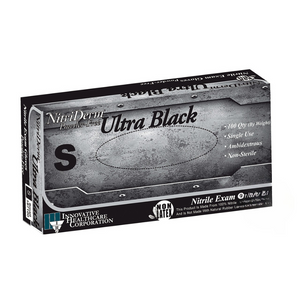 Black exam gloves small box packaging