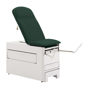 Brewer Access Exam Table 1000A with Deep Sea Upholstery shown with stir-ups