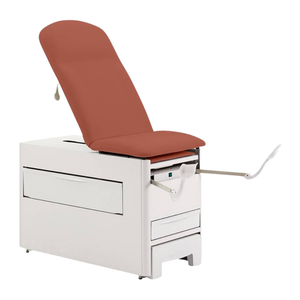 Brewer Access Exam Table 1000A with Saddle Upholstery shown with stir-ups
