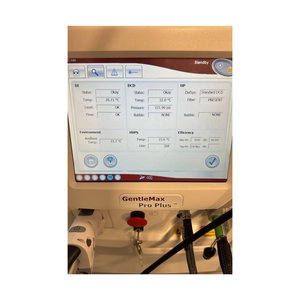 Candela GentleMax Pro Plus touchscreen settings interface showing device configuration options
