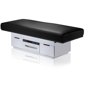 LEC Century City™ Dual-Pedestal Low-Range Treatment Table with Digital Warming Drawer: Flat top