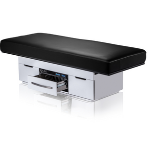 LEC Century City™ Dual-Pedestal Low-Range Treatment Table with Digital Warming Open Drawer