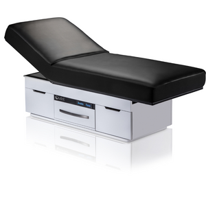 LEC Century City™ Dual-Pedestal Low-Range Treatment Table with Digital Warming Drawer: Tilt top