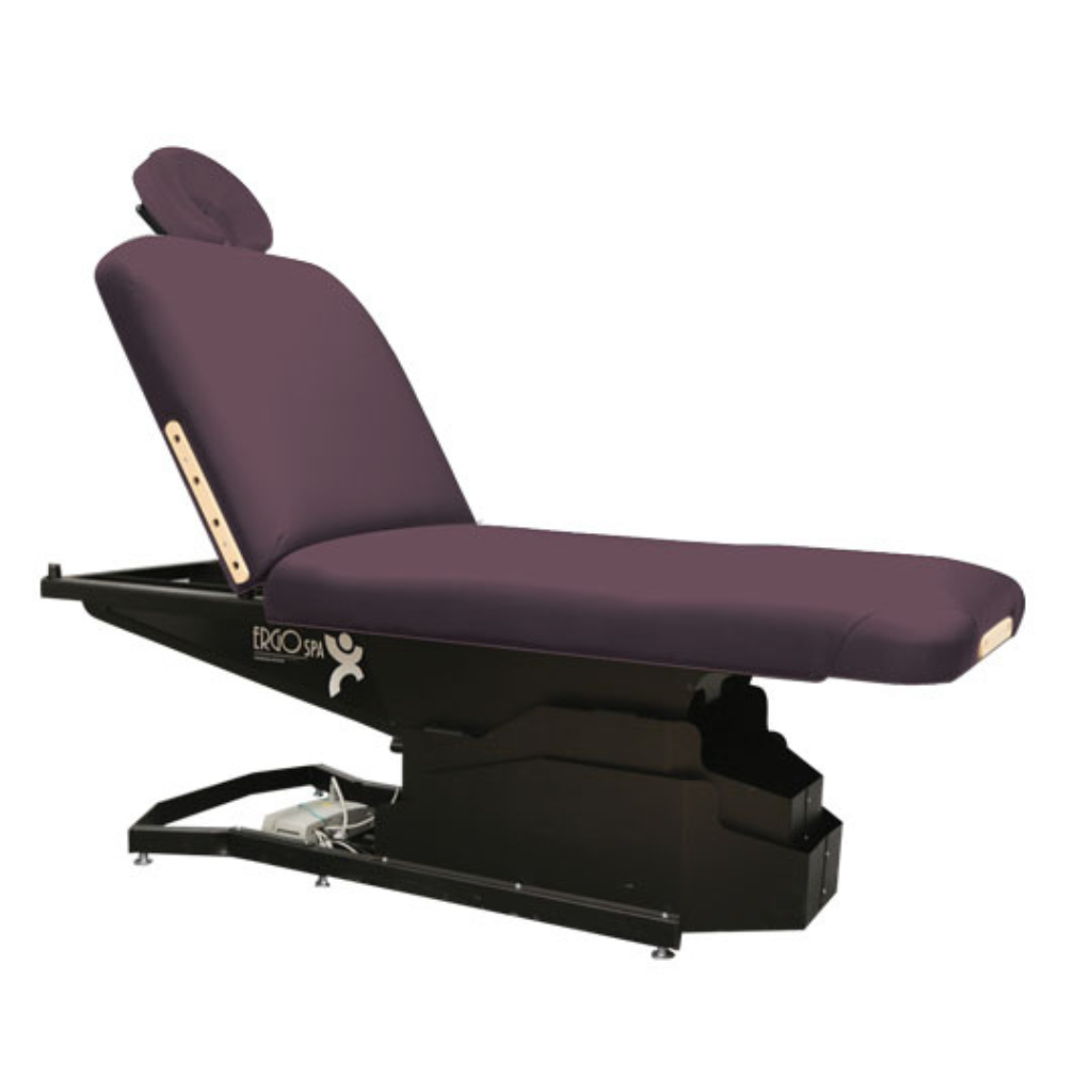 Custom Craftworks Spa Series ErgoSpa Lift Back Electric Treatment Table - Berry