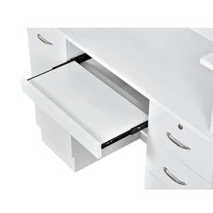 DIR Langara LED Modern Salon Reception Desk (4104): White, Drawers