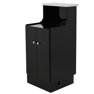 DIR Janus LED Lighted Storage Reception Desk - Double Door (4888-5): Black, Back View