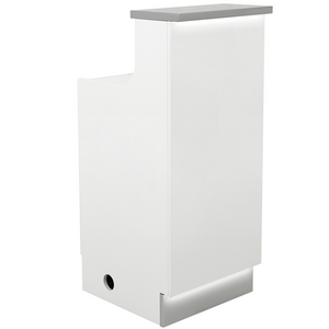 DIR Janus LED Lighted Storage Reception Desk - Double Door (4888-5): White, Front View