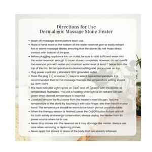 Digital Massage Stone Heater Directions for use