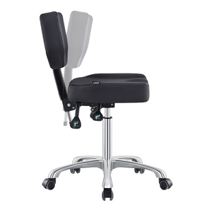 Dream In Reality Cadence Medical Stool (9030YH): Black, Adjustable Backrest