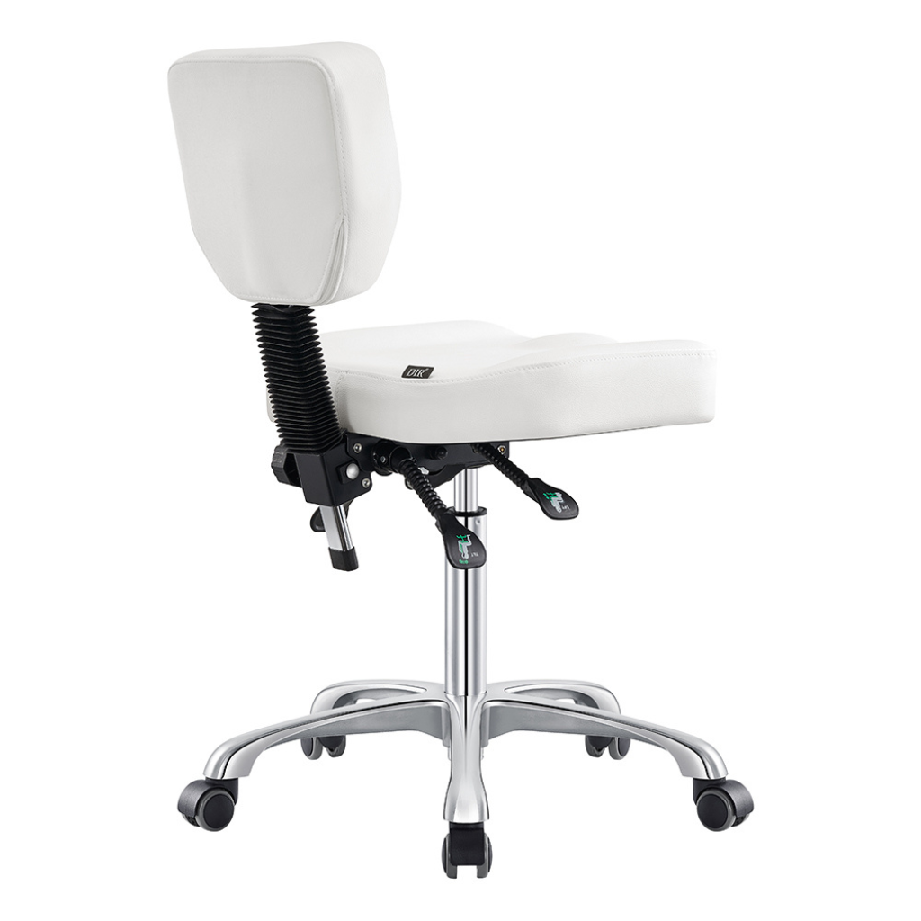 Dream In Reality Cadence Medical Stool (9030YH): White, Back View